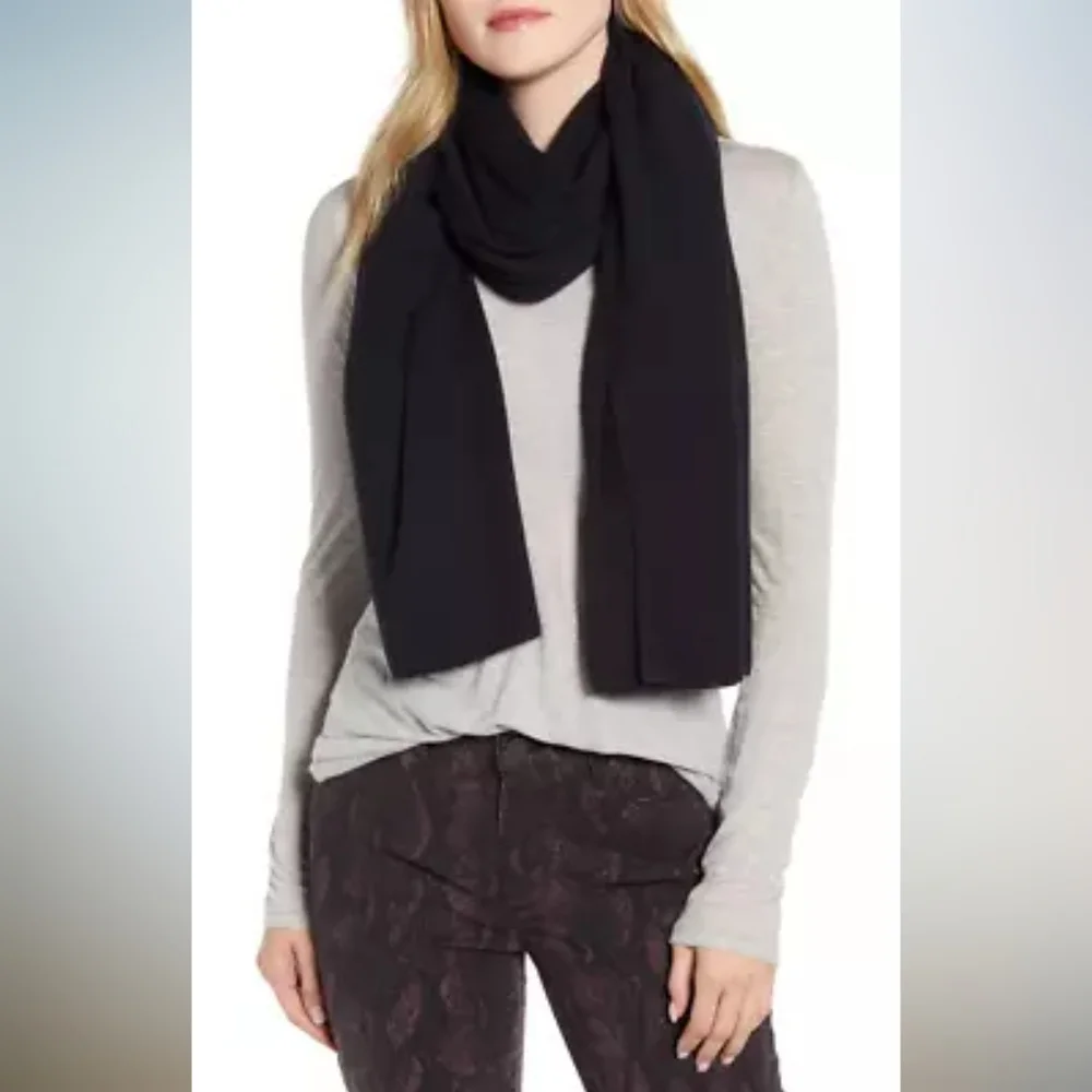 Halogen Cable Knit Scarf Black OS